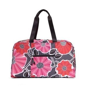 NWT Vera Bradley Foldable Duffle with Pink & Red Cherry Blossom Print